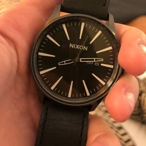 Nixon Leather Watch Sentry